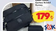 KADIN OMUZ ÇANTASI KRİNKIL KUMAŞ